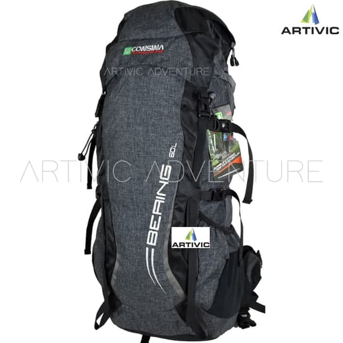 Best Seller Tas Gunung Carrier Consina Bering 60L Murah - Keril- Ransel - Hitam