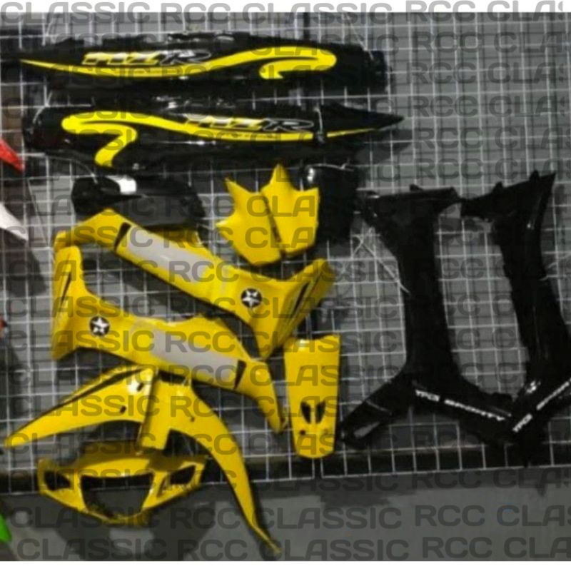 cover body full set fiz r kaltek sepaket body fiz r hitam kuning