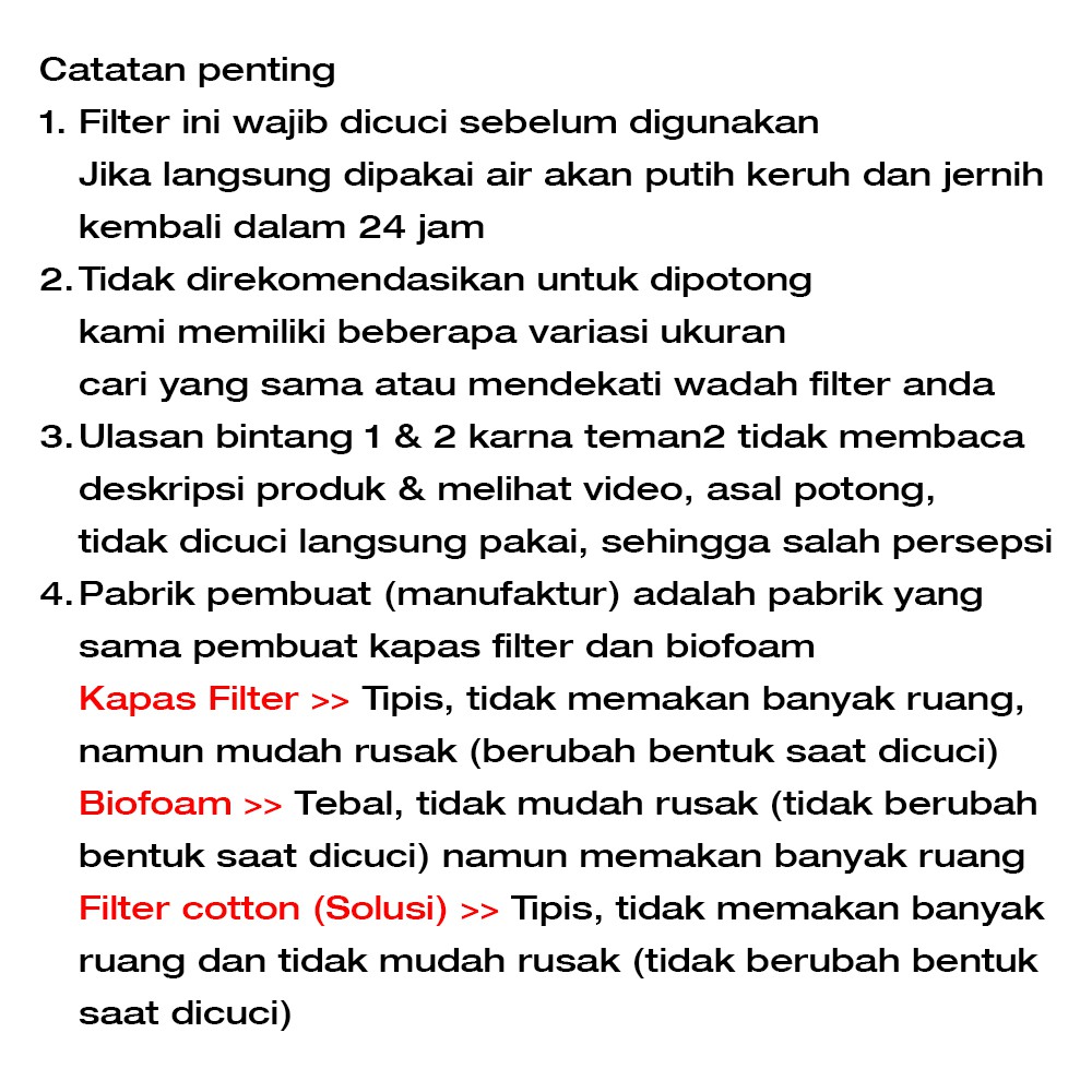 Filter Cotton Magic Carpet Media Filter Saringan Air Akuarium Kolam