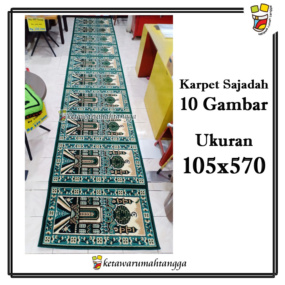 Karpet sajadah masjid 10 sajadah panjang 6 meter bahan tebal dan kuat dicuci