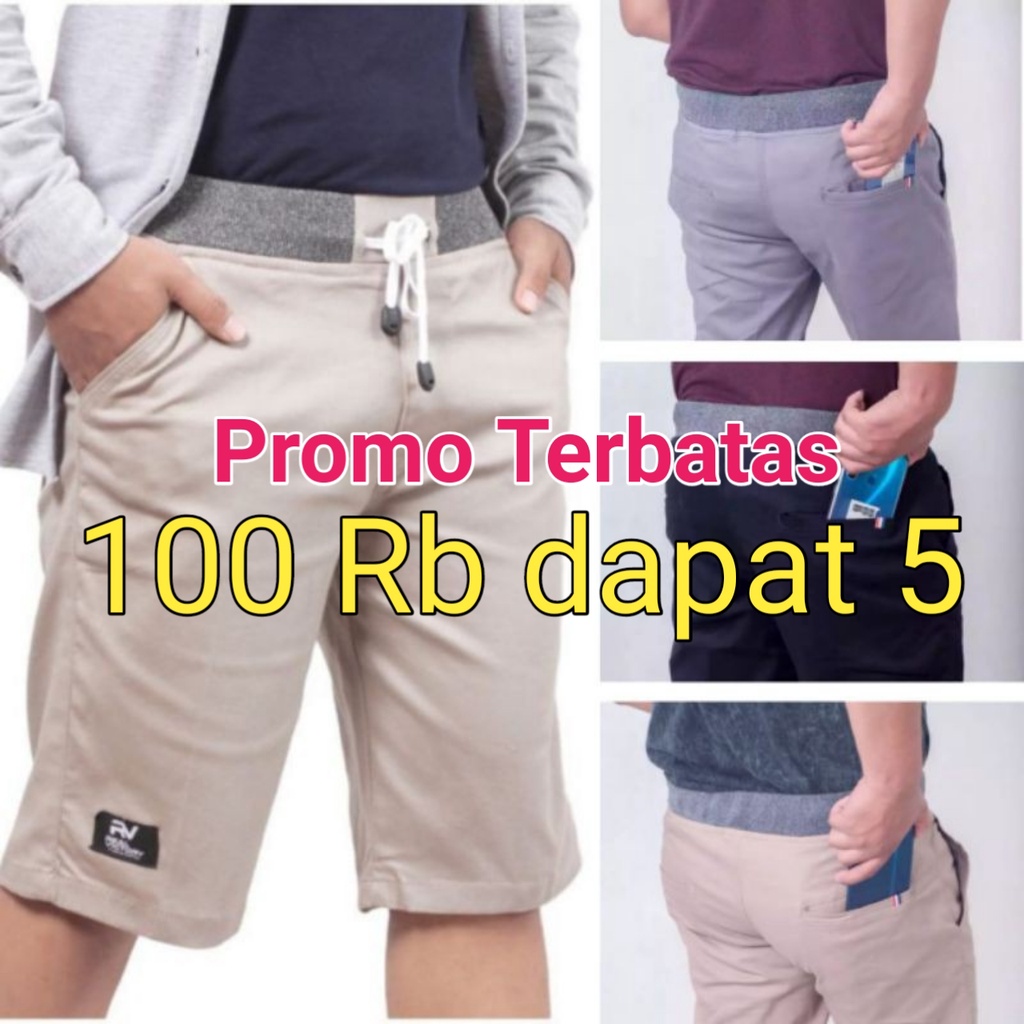 celana pendek pria jumbo big size bahan melar katun terbaik