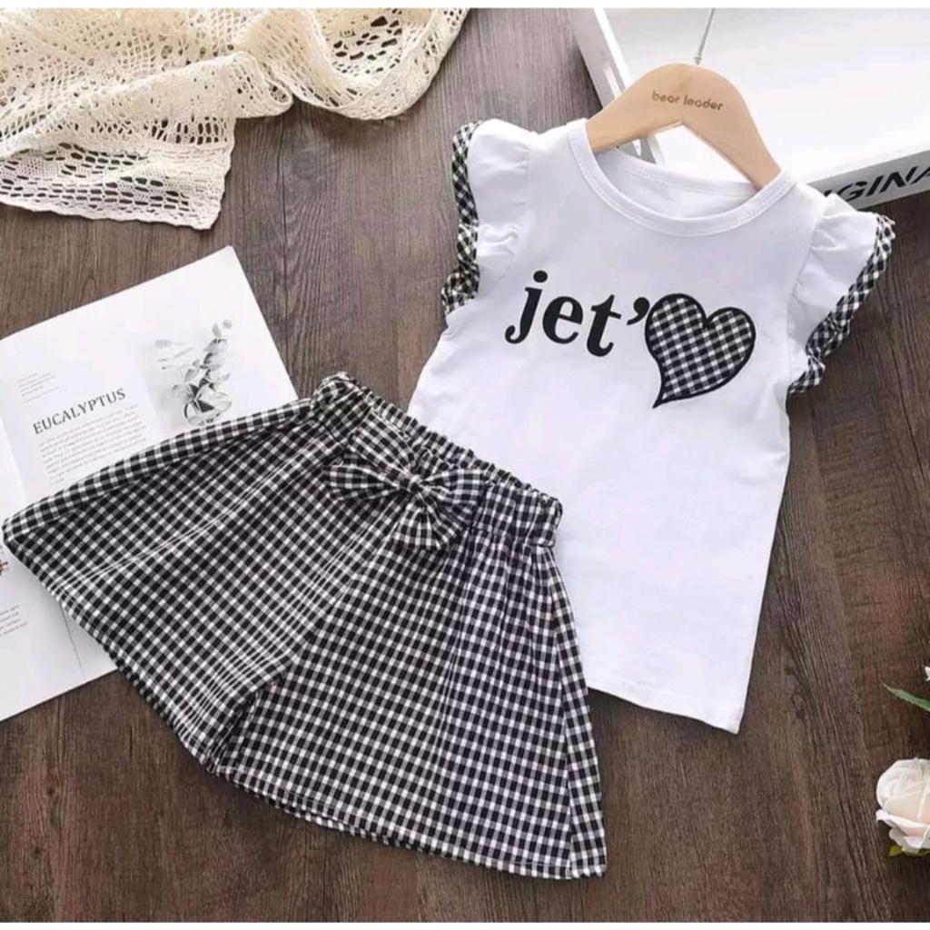 Rok Set | Setelan Anak Perempuan Varian Pilih Warna 1 2 Setelan Kaos Bawahan Celana Model Rok Anak Perempuan Terbaru 2022