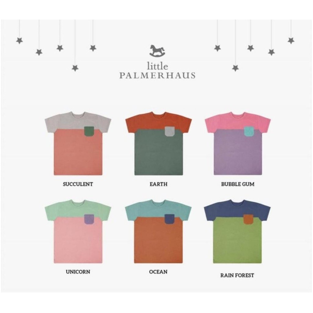 Baju Kaos Bayi Atasan Anak Palmerhaus Pocket Tee Tricolor 1-6 Tahun