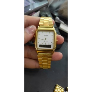 COD(Bayar Tujuan)JAM TANGAN PRIA/WANITA Casio Rantai Doubel Time AQ-230