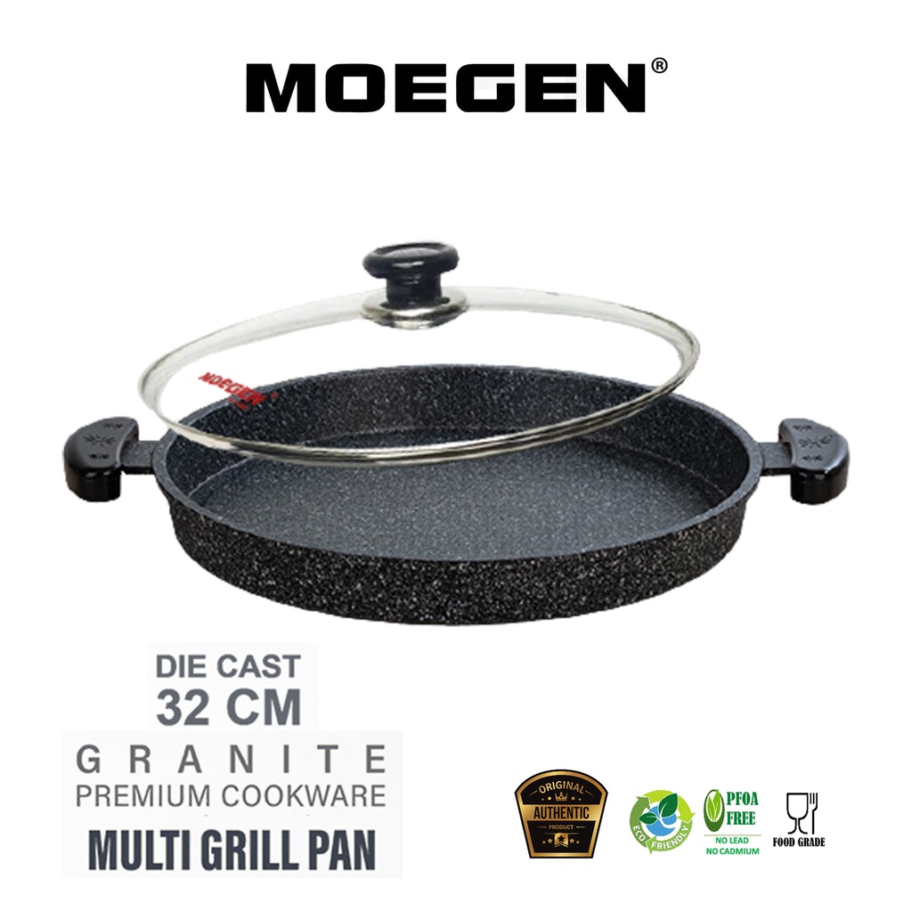 ORIGINAL MOEGEN Germany multi grill bulggi pizza roaster bbq crepe barbeque pan 32cm granite series plus kaca