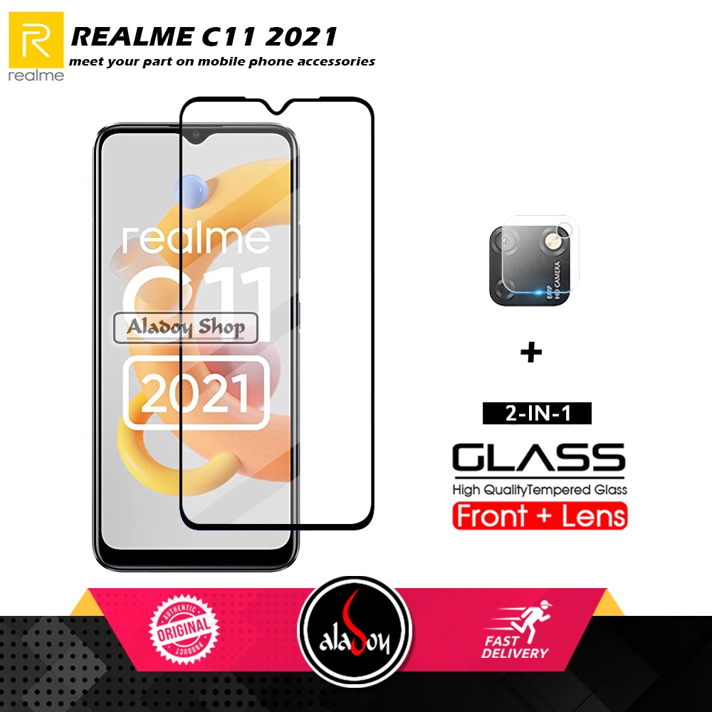 Tempered Glass Realme C11 2021 PAKET 2 IN 1 Tempered Glass Layar dan Tempered Glass Camera