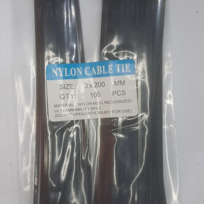 

Kabel Ties / Cable Tie Nylon 3 X 200 mm isi 100 hitam katamsojay44 dijamin