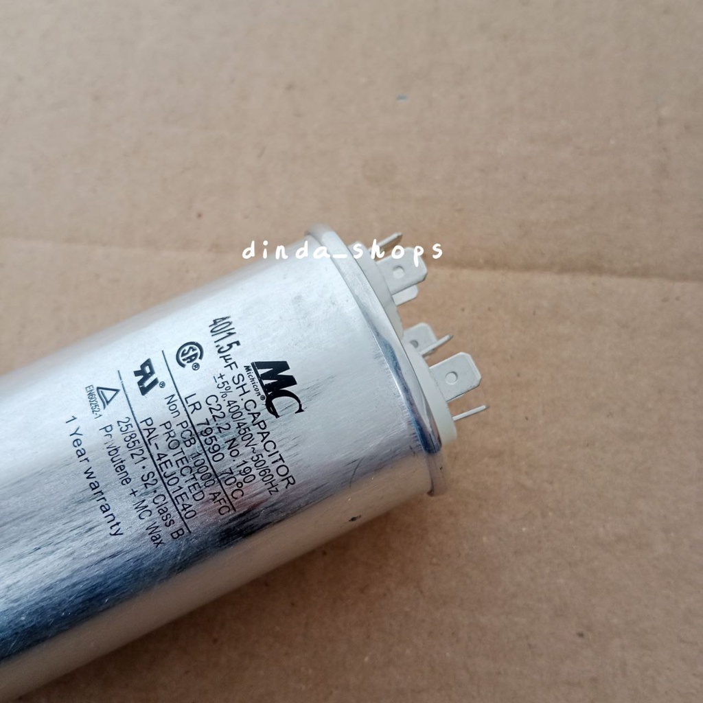 KAPASITOR AC / CAPACITOR AC LG 3 KAKI 40/1,5 uF (MERK MC) 40/1,5 MIKRO