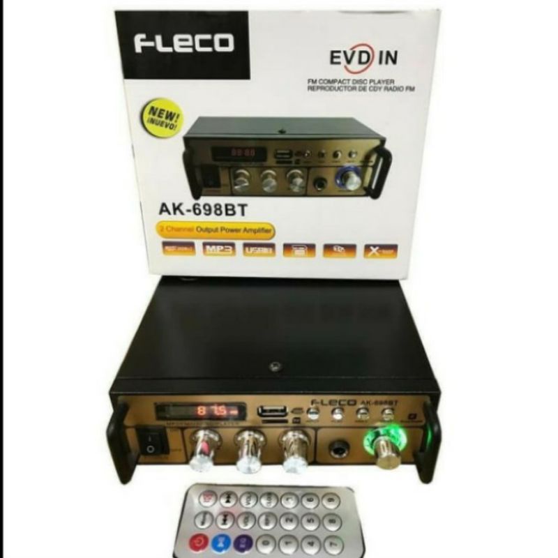 Bisa COD // Power Amplifier FLECO F-188BT // AK-698BT Bluetooth Stereo Karaoke + Mp3 player + FM