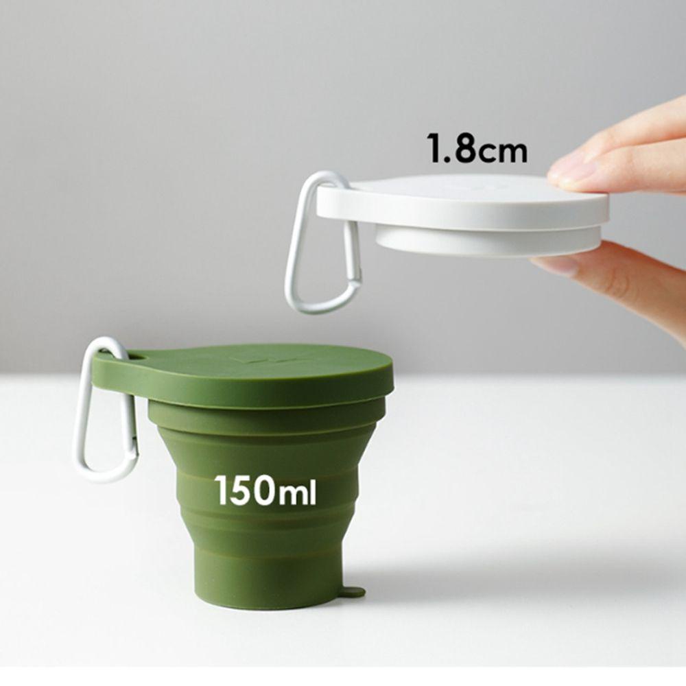 [Elegan] Gelas Lipat 150ML Silikon Dengan Tutup Outdoor Travel Camping Teacup Minum Mug