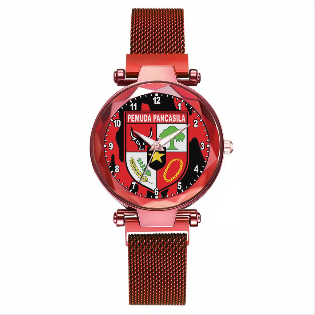 Jam Tangan Wanita Custom - Srikandi PEMUDA PANCASILA MOTIF 1 Free Box &amp; Batre Cadangan