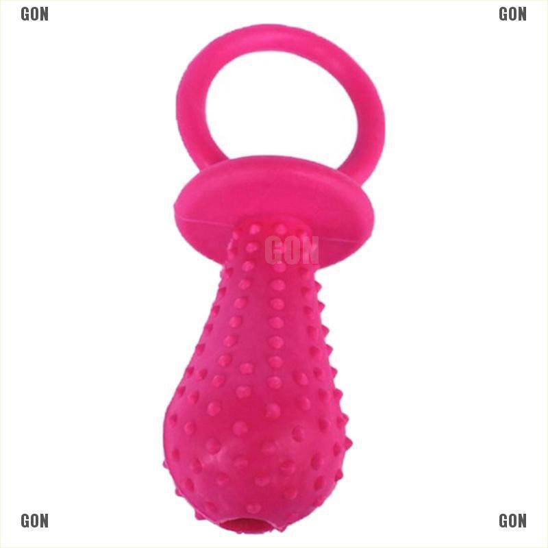 GON 1pc pet chew bell rubber pacifier dog toys bite resistant clean teeth toy random