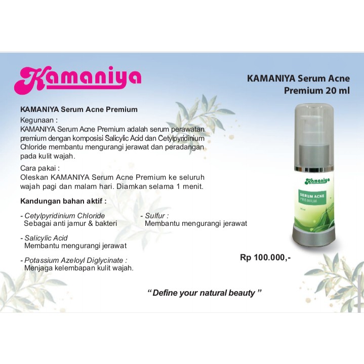 Kamaniya Serum Acne Premium (20ml)