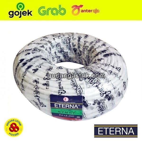 Eterna Kabel NYMHY 2x1.5 50m 2x1,5 isi 2 x 1.5mm / Roll 50 Meter