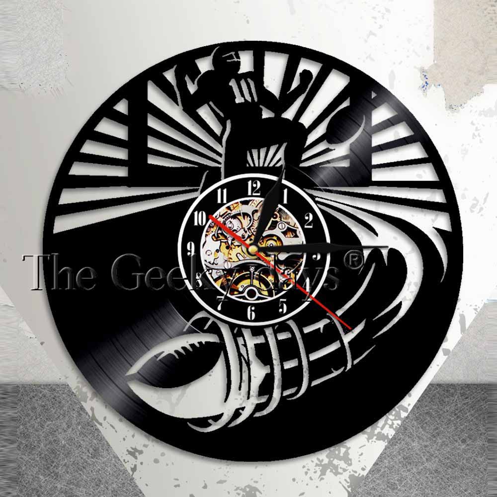 American Football Wall Clock Rugby Football Vintage Vinyl Record Wall Clock Sport Shopee Indonesia