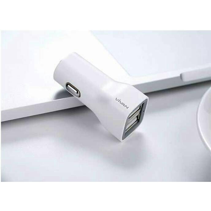 Vivan Charger White CC02S Mini 2 USB 3.1A Charger Mobil