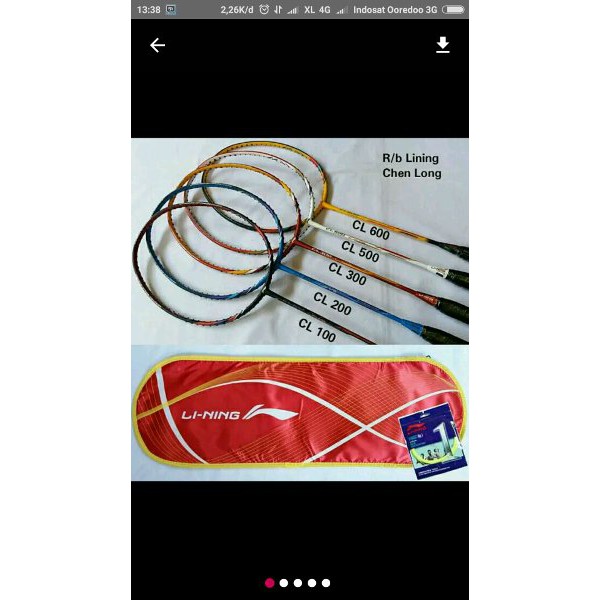 RAKET LI NING CL CHEN LONG SERIES 100 200 300 500 BO313 CN BAT