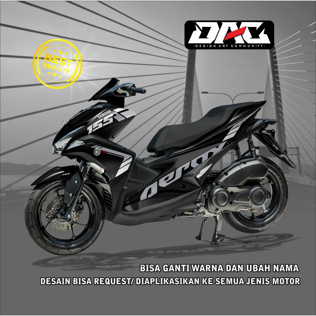 Sticker decal full body Aerox hitam abu