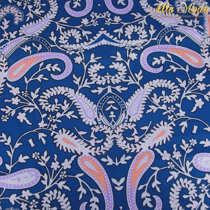 Alta Moda Cotton Shirting Biru Motif Batik Putih Pink (1M)