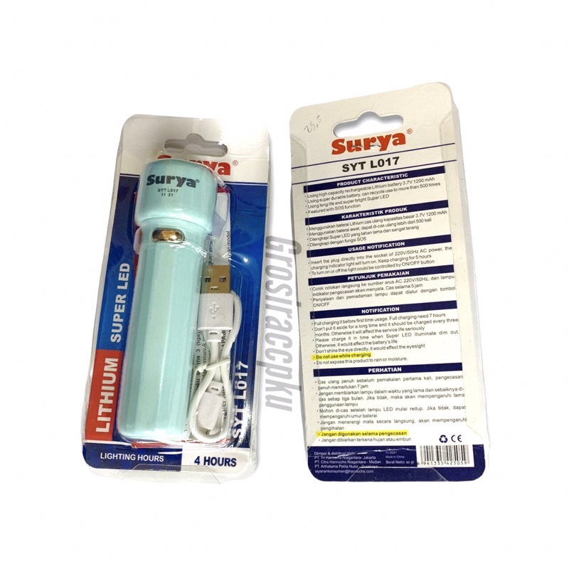 Senter LED Surya L017 + USB Murah Meriah