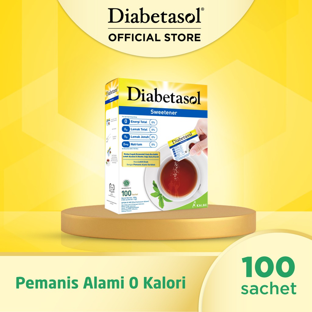 Promo Harga Diabetasol Sweetener per 100 sachet 1 gr - Shopee