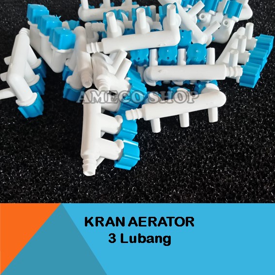 Keran Kran Udara Angin Aerator Aerasi Aquarium 3 Way Lubang