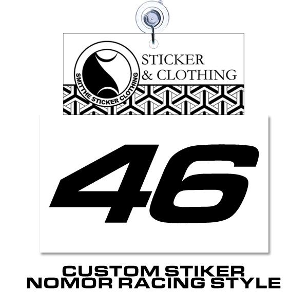 Stiker Custom Nomor Racing Style Cutting Sticker Decal Mobil Motor