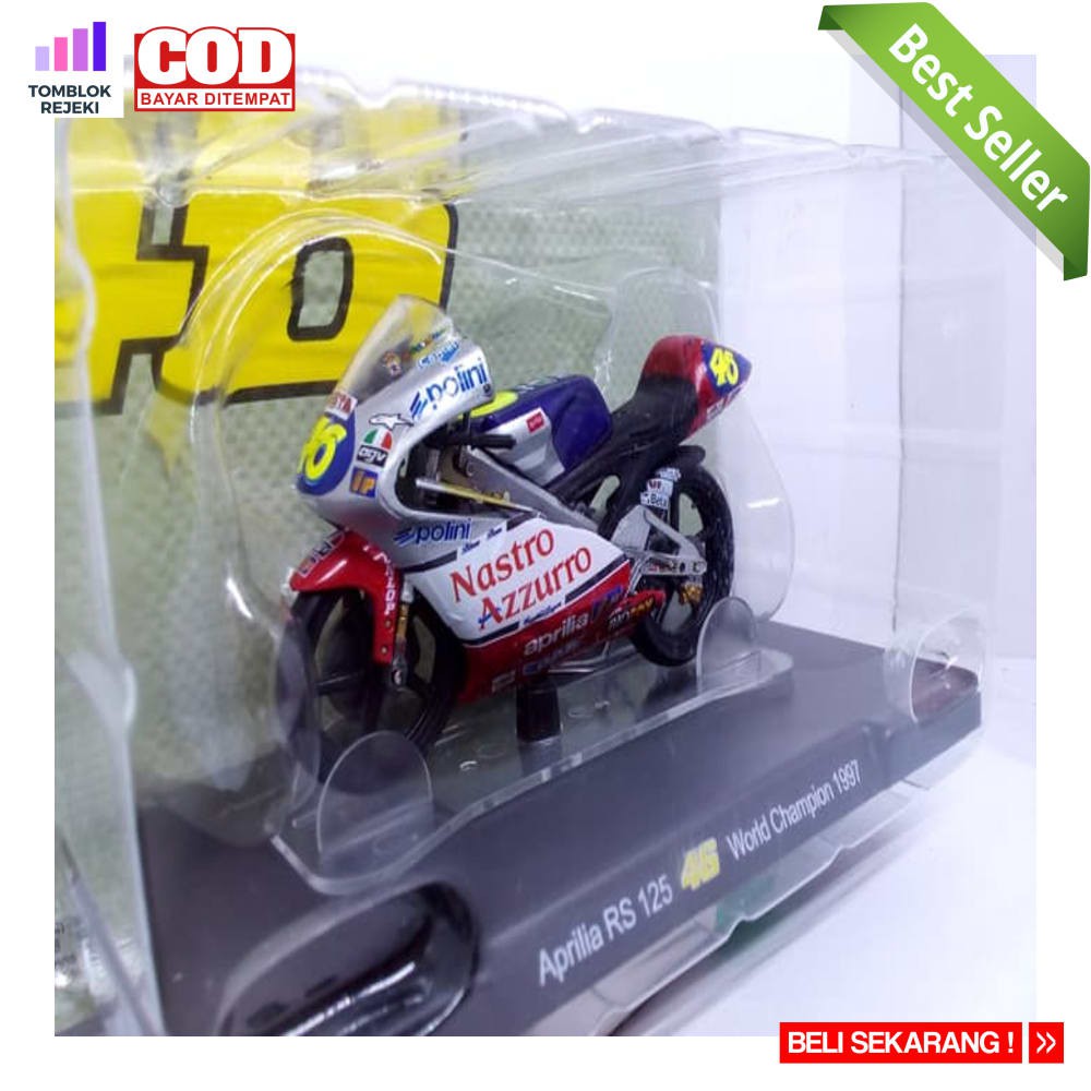 Diecast Miniatur Motogp Aprillia RS 125 Valentino Rossi Champion 1997