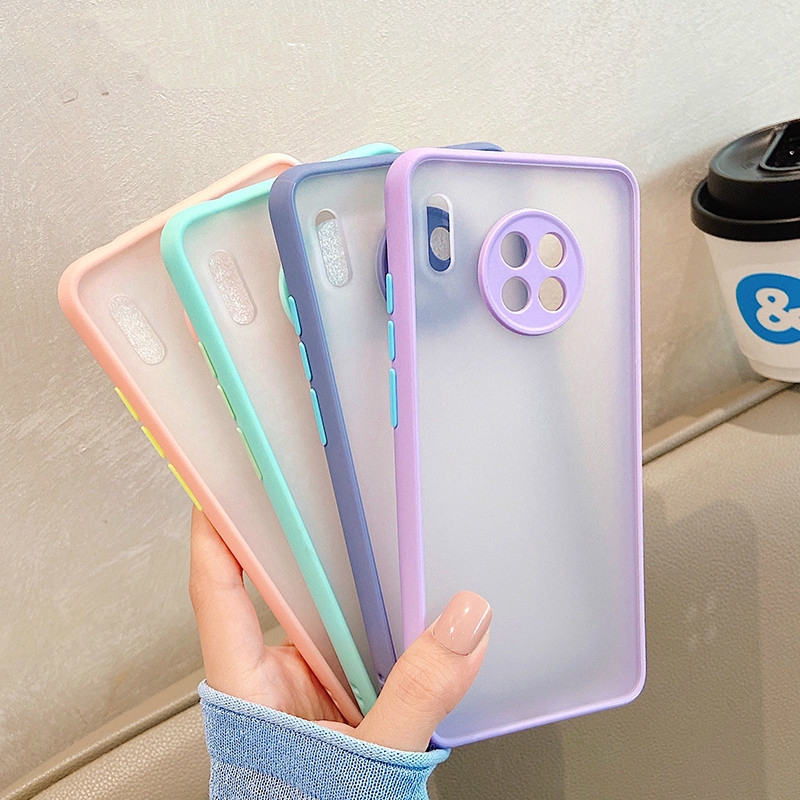 Case Pelindung Lensa Kamera Bahan Akrilik Matte Warna Kontras Untuk Huawei Nova 7i 7se 5t 3i Y9S Y9 Prime 2019 P30 Pro