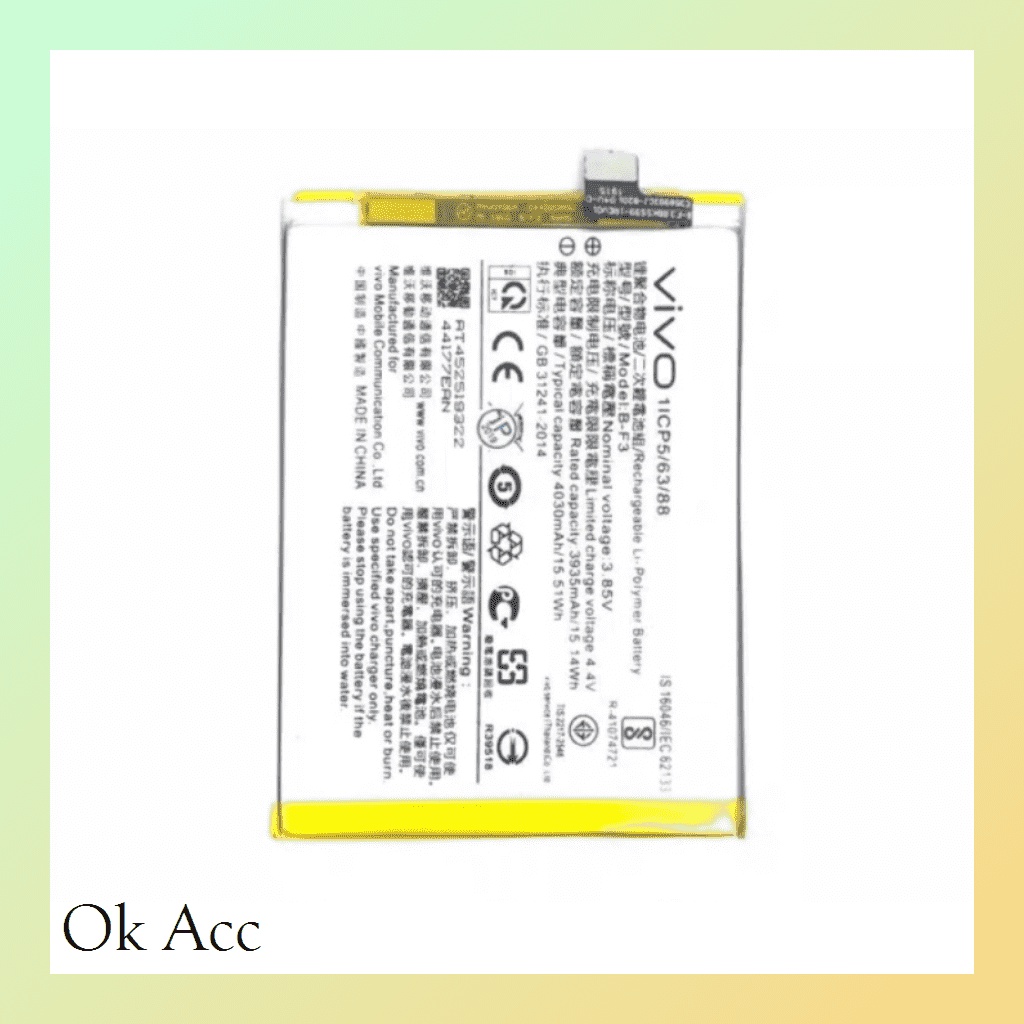 Battery Baterai Vivo Y51/B-95,Y53/B-C1,Y55/B-B1,Y91 Y93 Y95/B-F3