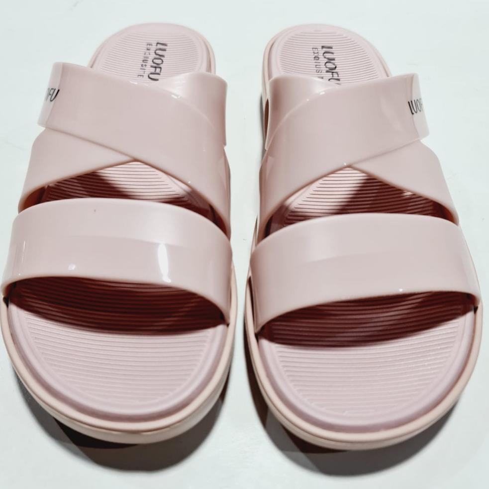 jelly sandal slop luofu silang sendal wanita import E7185A2-A11SBW I8I8