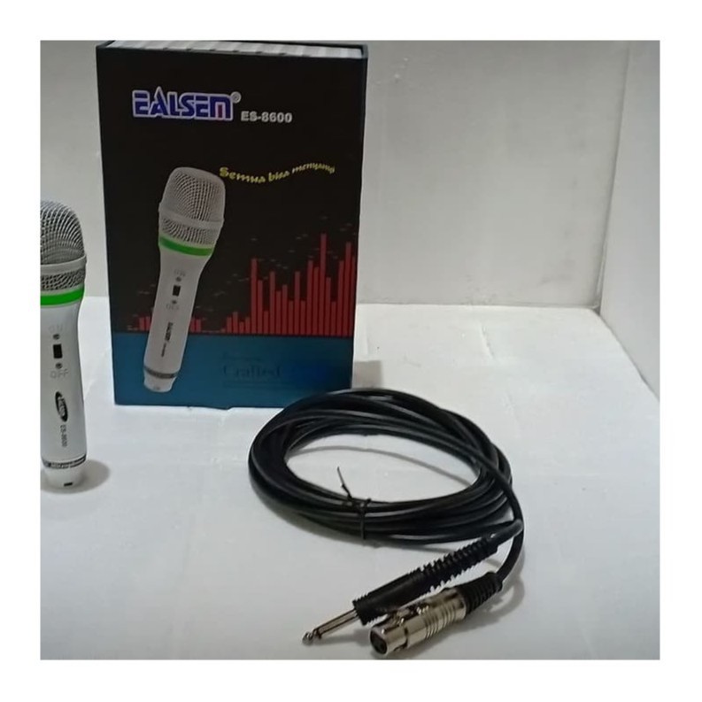 mic kabel ealsem es 8600 MIK MIKROPHONE MUSIK MUSIC KARAOKE MIK KABEL CABLE MC PIDATO PANGGUNG ASLI