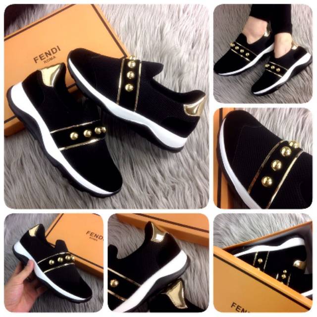 Sepatu FENDI Destroyers "Gold Edition" #E6325