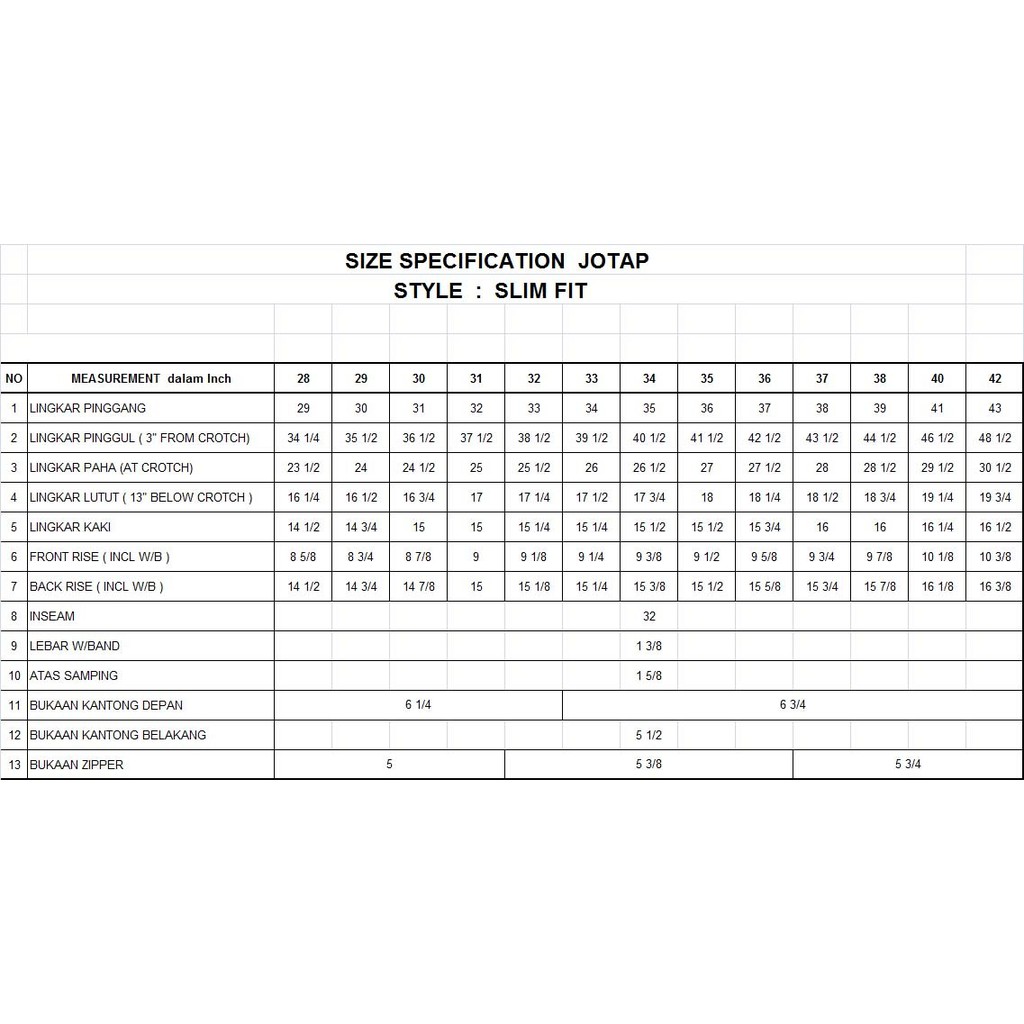 PREMIUM Celana Panjang Slimfit Merk Jotap TERBARU