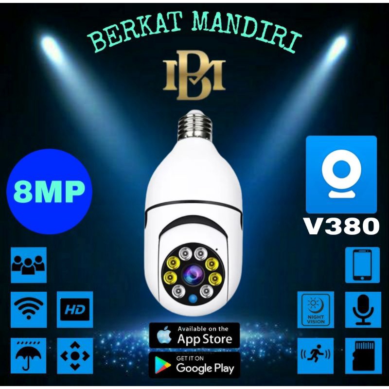 IP CAMERA CCTV BOHLAM V380 / V380PRO 8MP PTZ SPEED DOME MINI MALAM BERWARNA