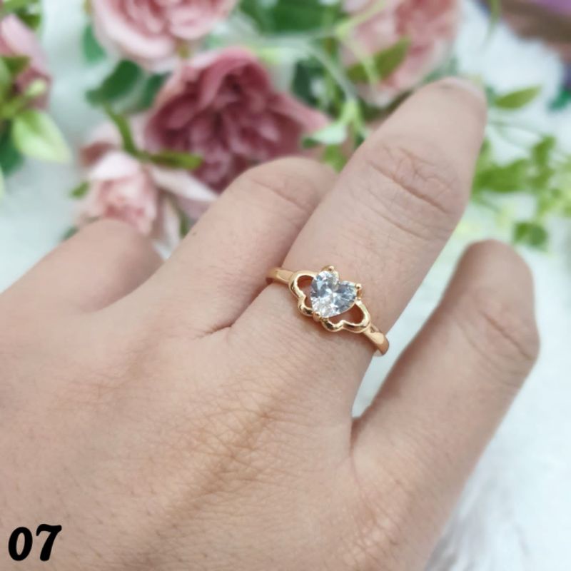 Cincin Xuping Fashion Simple Mata satu Warna Gold C03047