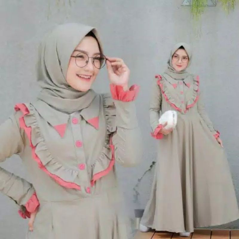 [Fashion Muslim] Gamis KIMMY dress | maxy | rempel | kombinasi | terlaris | terbaru