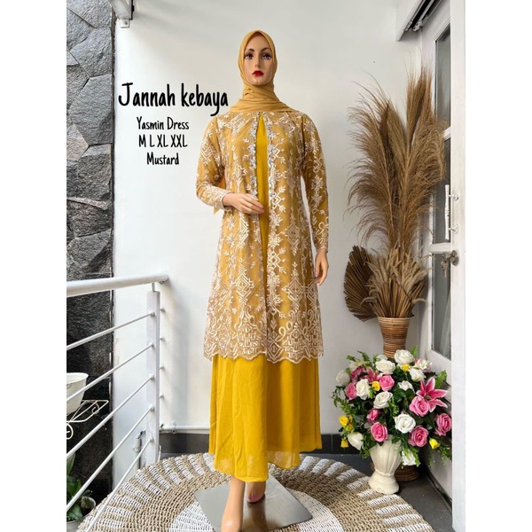 YASMIN DRESS//BAHAN TILLE BORDIR KOMBINASI CERUTY//By Jannah Kebaya