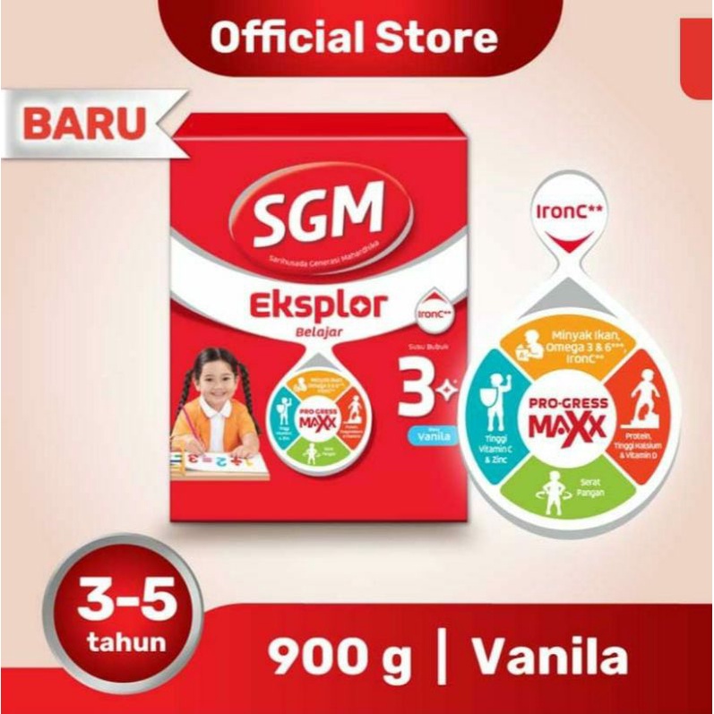 

SGM Eksplor Belajar 3+ Susu Pertumbuhan Madu-Vanila-Cokelat 900 gram