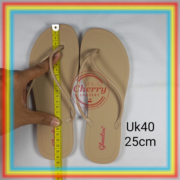 L1819-31JPS Sandal Jepit Cewek Tali Bulat Kecil Glanzton Sendal Wanita Jelly Doff Anti Air Hujan