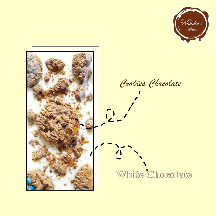 

White Chocolate with Cookies | Cokelat Putih dengan Cookies