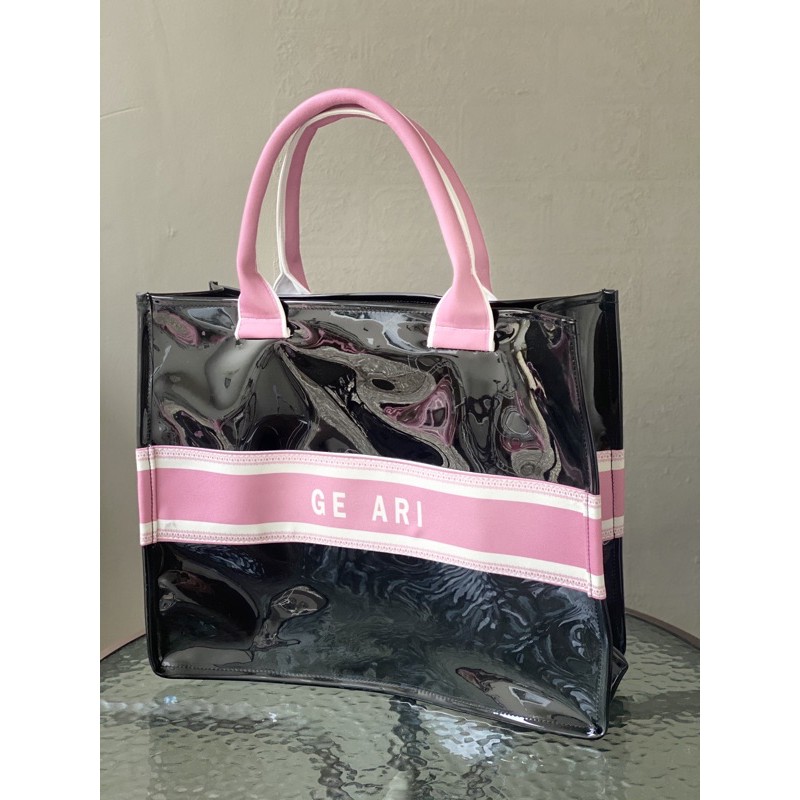 Tas Tote Bag Totebag Mika Transparan Custom Nama Totbag Handbag Hand Bag Wanita