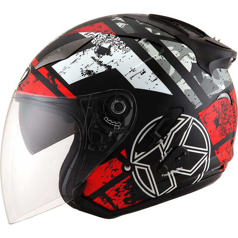 Helm KYT Galaxy Slide #5 - Black/red Fluo