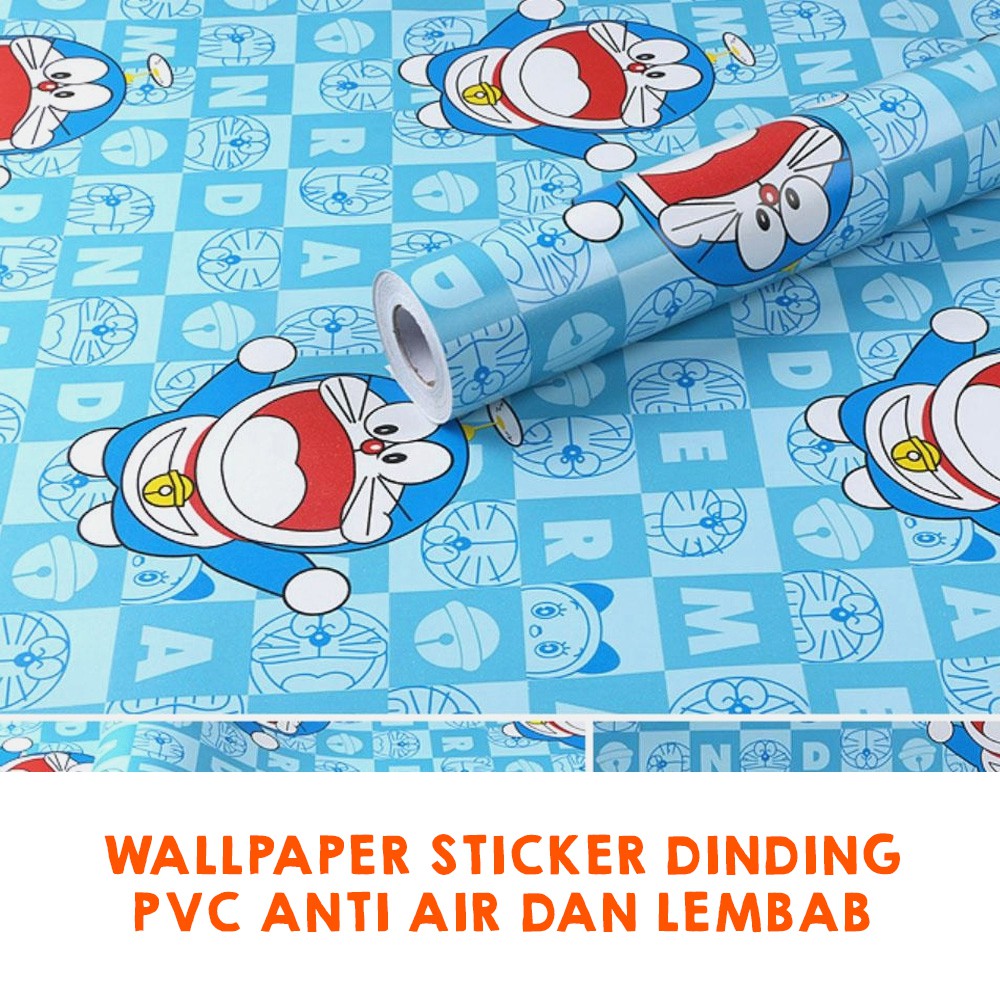Wallpaper Stiker Dinding | Walpaper dinding Kamar Tidur | Wallpaper Promo |KOTAK KOTAK DORAEMON