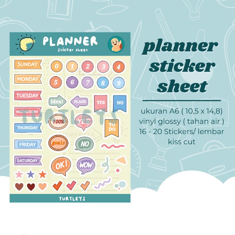 

planner sticker sheet vinyl glossy