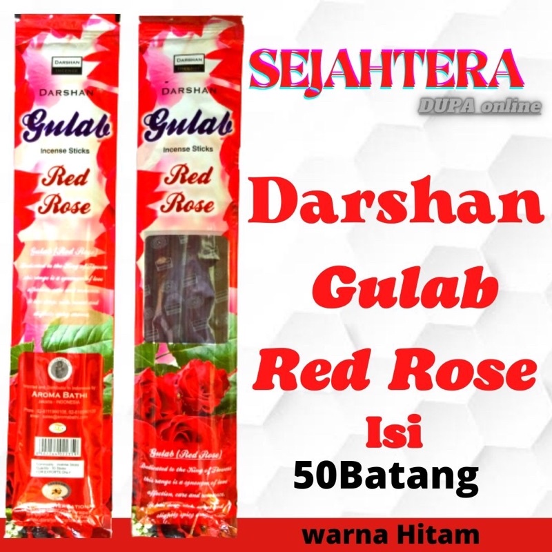 Dupa Hio India Darshan Red Rose Pouch isi 50 batang