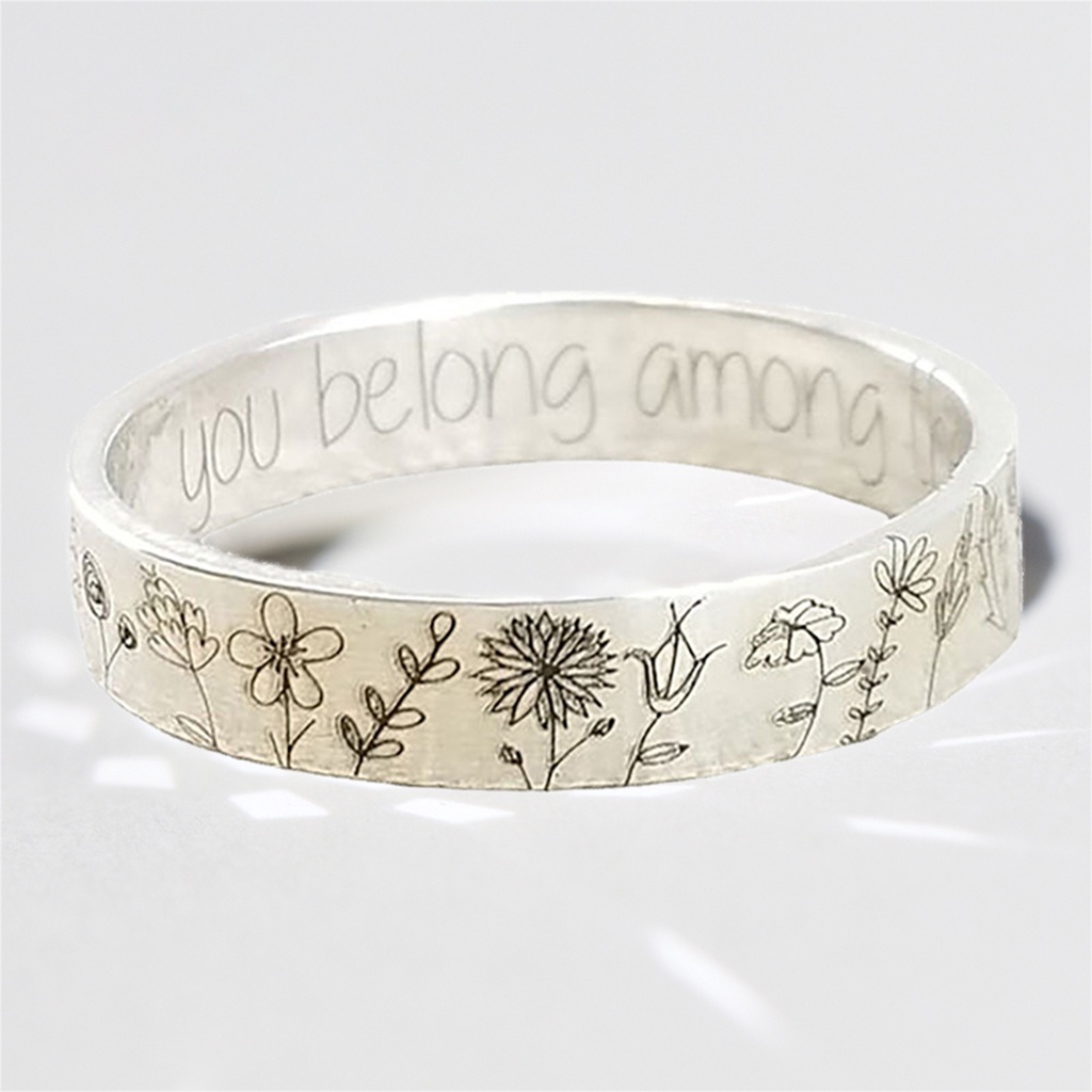 Hu Hu Hu Hu Hu Alat Bantu Pasang Kacamata♡ Cincin Bahan Alloy Motif Bunga Dandelion Untuk Kencan