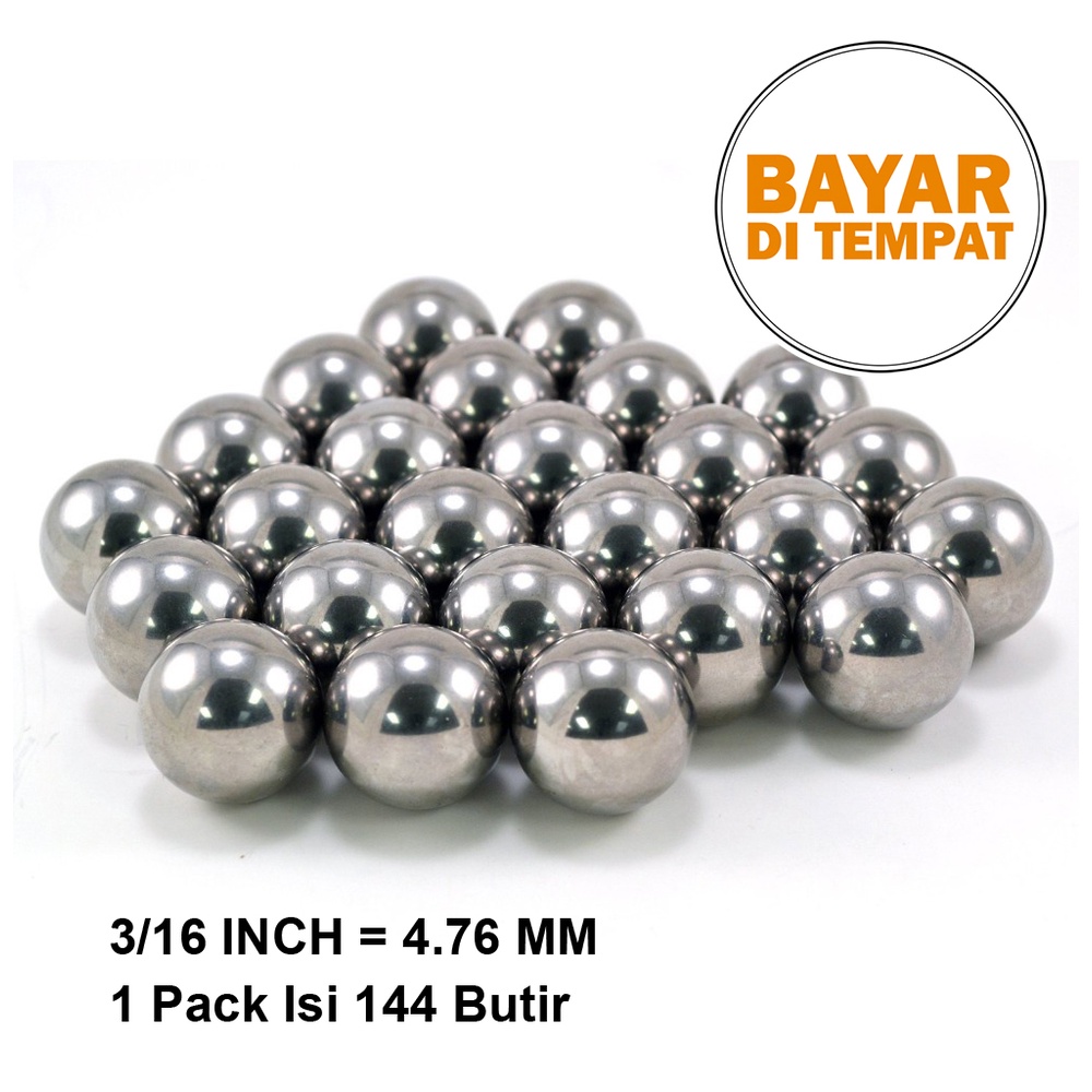 Gotri Pelor Sepeda Steel Ball 3/16INCH/4.76MM 1Gross (144 Butir)