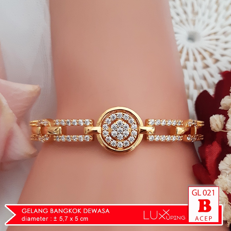 GL 021 Gelang Bangle Dewasa Gelang Bangkok India Cantik Perhiasan Imitasi Lapis Emas - Luxx Xuping