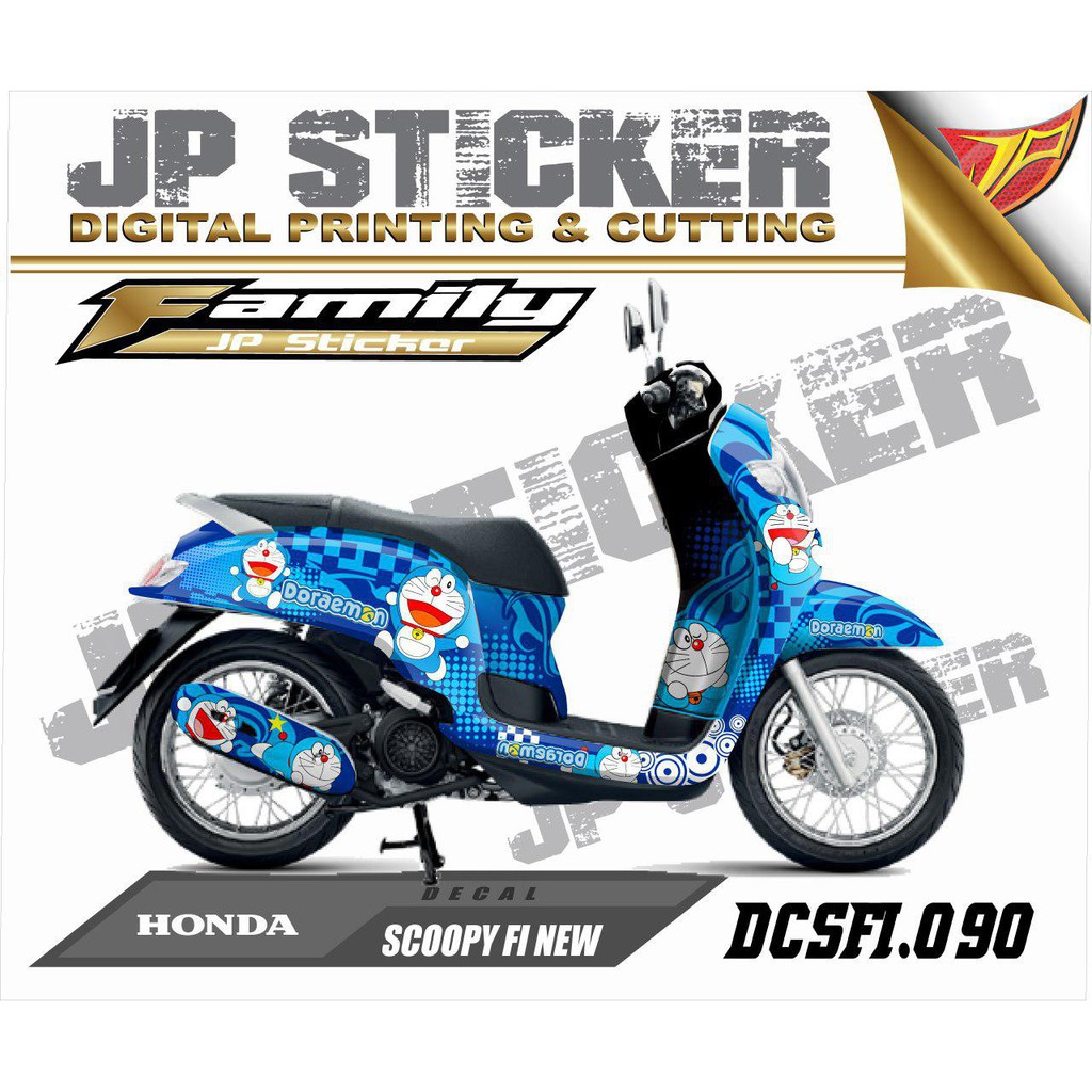 65 Gambar Stiker Motor Scoopy Doraemon Top Stiker Doraemon